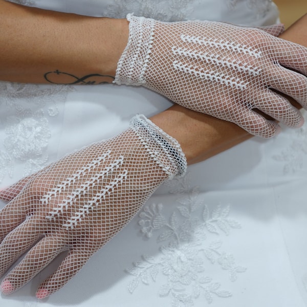 Femmes Gants de mariage net nuptiale soirée