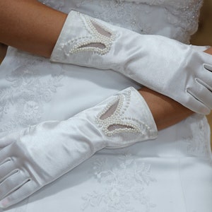 Vrouwen Bruiloft handschoenen satijn bruidsavond partij parel, Handschoenen Bruiloft, Beach Party Handschoenen, Accessoire, Wedding Lace Accessoires, Handschoen Bruids
