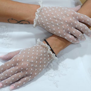 Guanti da sposa bianchi da sera per donna
