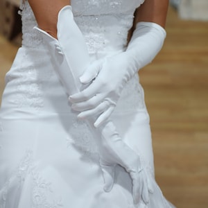 Guantes de boda para mujer, fiesta de noche, textil mate.