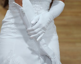 Women wedding gloves  evening party matte textile