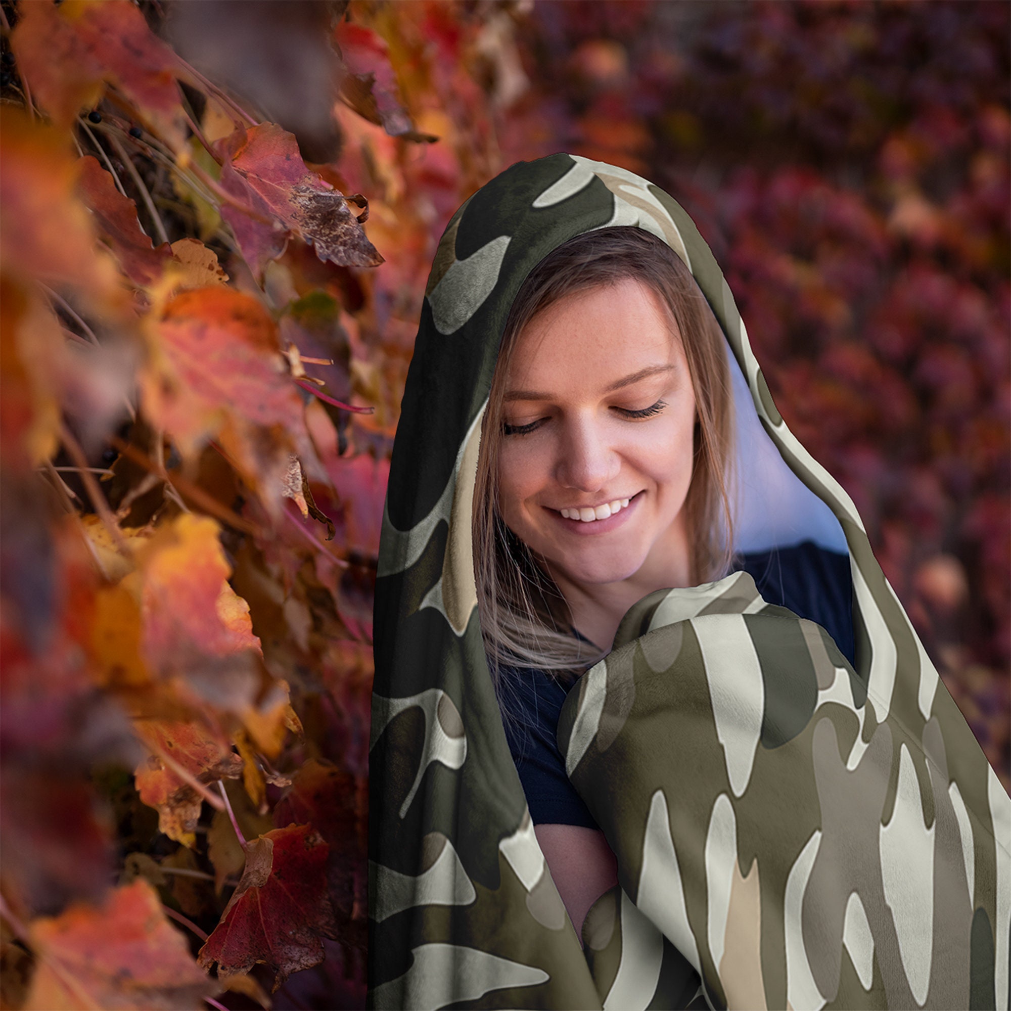 Camouflage Hoodie Blanket Army Hooded Blanket Camo Blankets Etsy