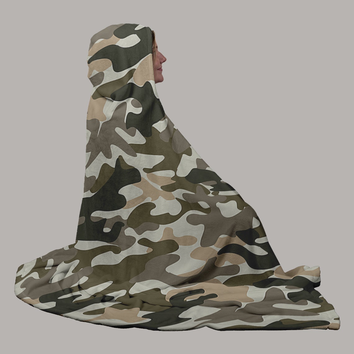 Camouflage Hoodie Blanket Army Hooded Blanket Camo Blankets Etsy