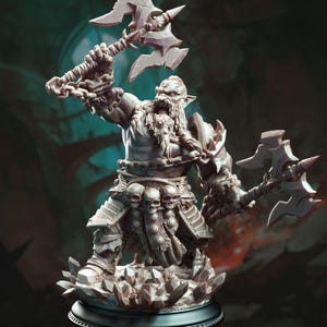 D&D, TTRPG - Dark Dwarf Berserker Barbarian - Korthart the Hateful Heart