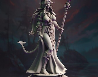 D&D, TTRPG - Chierico della Luna Tiefling - Tharia Moonshadow