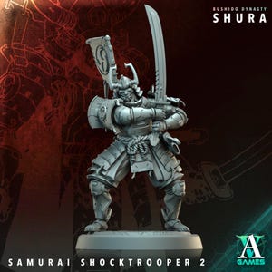 Samurai Shocktrooper 02 - Bushido Dynasty - Shura - Archvillain Games - D&D, TTRPG, Fantasy, Monster - Hero