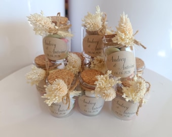 Small glass vial for wedding favors, baptisms, birthdays, communions