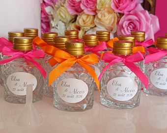Bottle of liqueur - limoncello - rum - wedding/christening/birthday favor