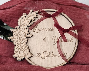Wedding ring holder - cake topper - personalized wedding panel