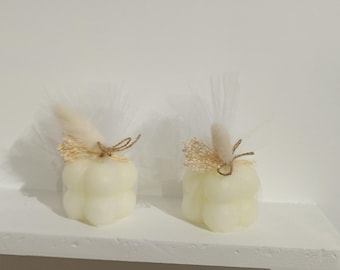 Guest favor candle - dried flowers - boho, nature, rustic