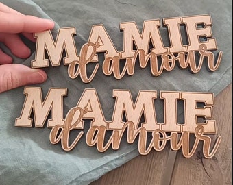 Magnet bois d'amour pour mamie maman marraine