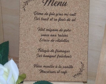 Menu mariage liège - bois