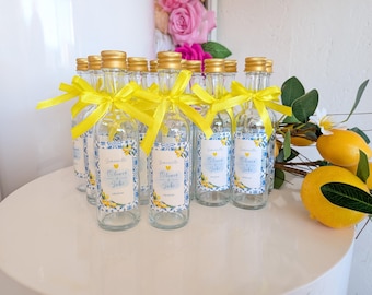 Mini bottle of liqueur - limoncello - rum - wedding favor, christening, birthday