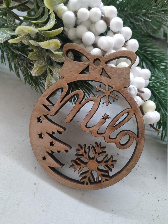 Boule De Noël En Bois Personnalisable - À Peindre, Avec Prénom Ou Surnom | Pour Sapin, Décoration Unique | Cadeau Original