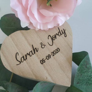 Wooden heart box - wedding rings - dragees - souvenirs - heart shape - Souvenir wooden heart box
