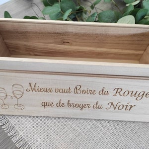 Customizable wooden chest box for wine bottle