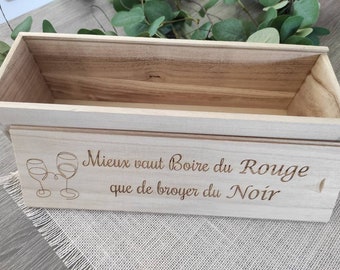 Customizable wooden chest box for wine bottle