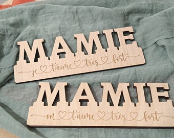 Deco grandma - mom - dad - uncle with message and or first name - magnet - magnet