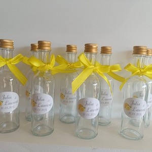 Miniflasche Likör - Limoncello - Rum - Hochzeit, Taufe, Geburtstag Gastgeschenk