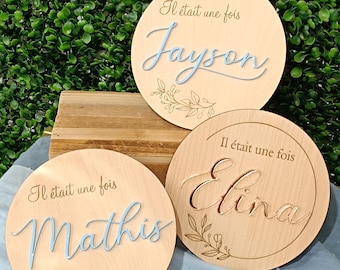 Birth card gift - welcome - once upon a time - Baby child's first name