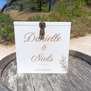 Personalized wooden baptism wedding urn with padlock