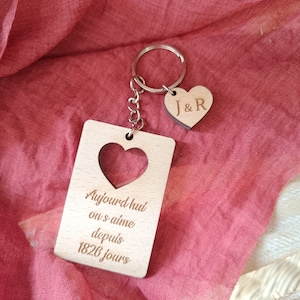 Gift Key ring cutout heart - love - Valentine&#39;s Day - mom - grandma important date