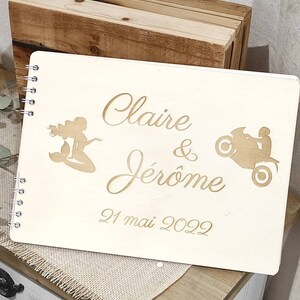 Livre d'or bois personnalisé gravure pour mariage bapteme et anniversaire image 8