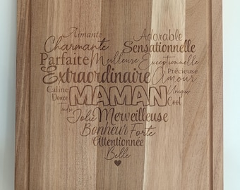 Large custom acacia wood cutting board