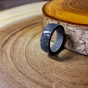 Blue Lightening Micarta Ring, Handcrafted in Staffordshire, England