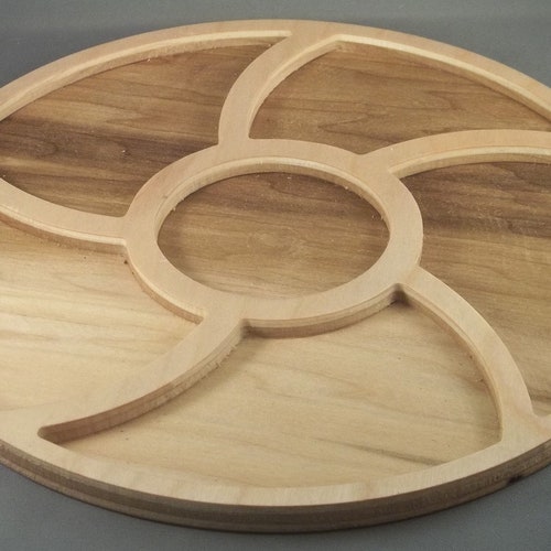 Round Wood Tray / Black Walnut / Circle Coffee Table Ottoman Etsy