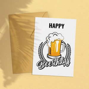 Cartão de aniversário de cerveja, cartão de aniversário de 21 anos de cerveja, cartão de aniversário de amigo, cartão de aniversário de trocadilho, cartão de cerveja para impressão