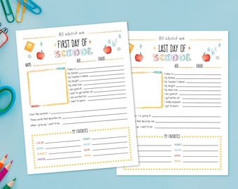First and Last Day of School Printable Questionnaire (PDF)