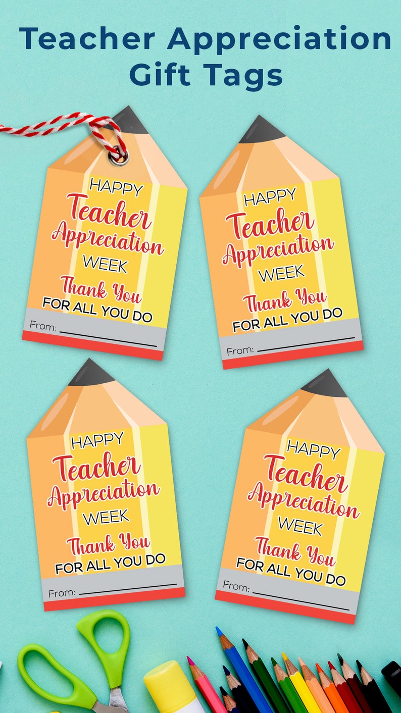 Teacher Appreciation Gift Pen Teacher Gift Tag Teacher Thank Etsy