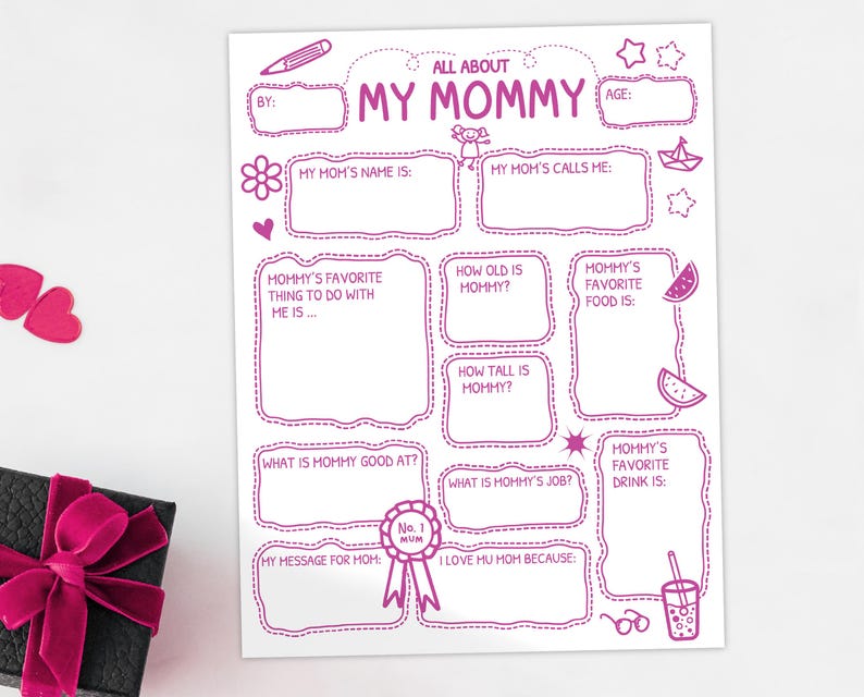 All About My Mom Questionnaire, Personalized Interview Card (PDF) - Etsy