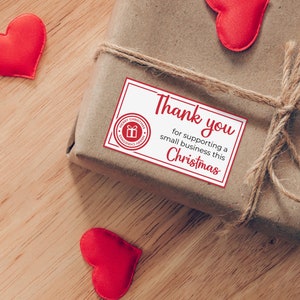 Bedankstickers, label voor kleine bedrijven, Merry Christmas-tags, kerstcadeaulabel, afdrukbare cadeaulabels, Happy Post