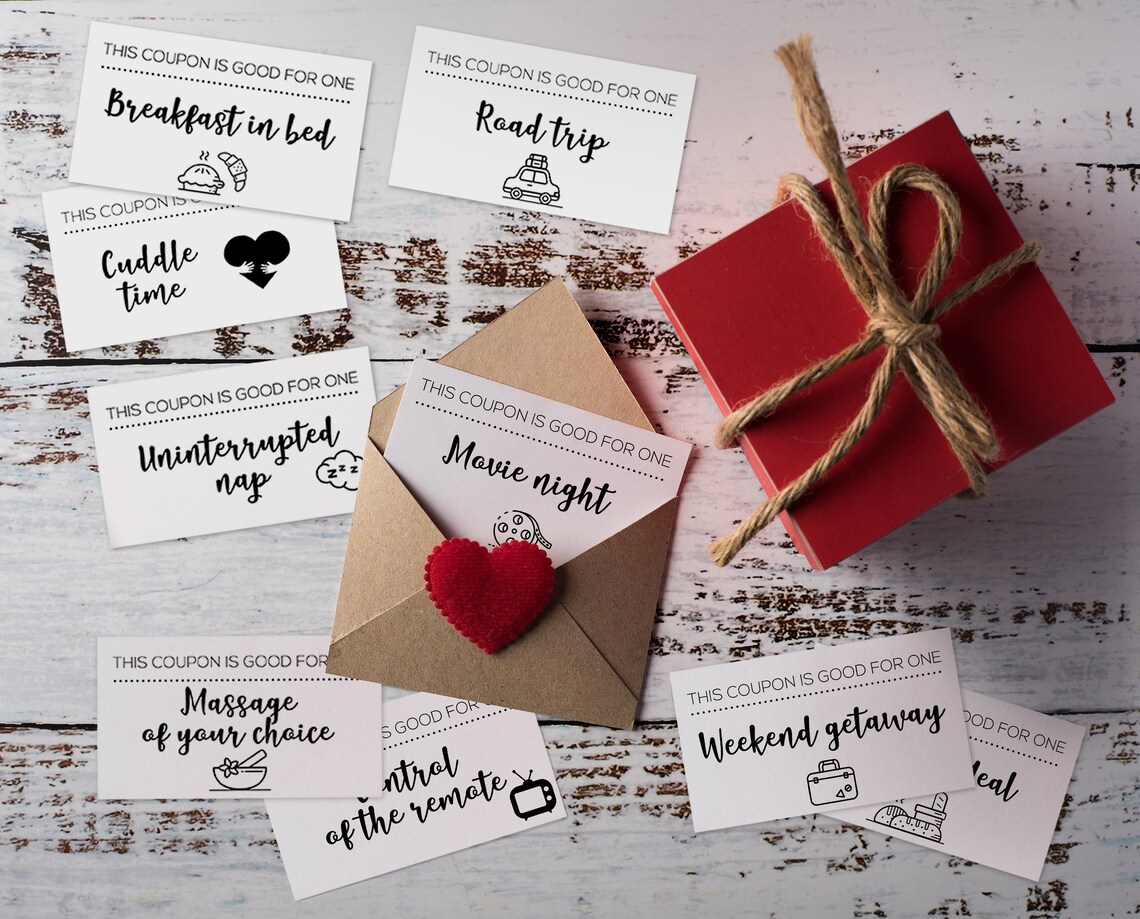 Printable Love Coupons for Him and Her Valentines Day Gift - Etsy