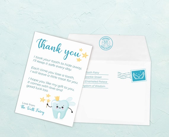 Tooth Fairy Letter With Envelope First Tooth Print Printable - Etsy
