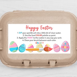 Etiquetas para cartón de huevos PYO, pinta tu propia galleta de huevo de Pascua, etiqueta PYO para cartón de huevos, etiqueta adhesiva para cartón de huevos PYO