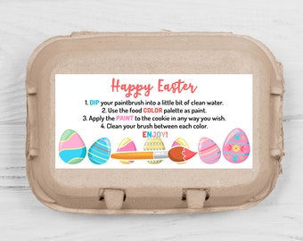 Étiquettes pour carton d’œufs PYO, peignez votre propre biscuit aux œufs de Pâques, étiquette PYO pour carton d’œufs, autocollant d’étiquette de carton d’œufs PYO