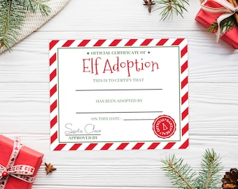 Elf Adoption Certificate, Elf Adoption Letter, Instant Download Elf Adoption Certificate, Adopt an Elf Letter