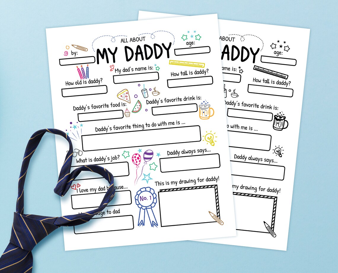 All About Dad Dad Questionnaire Birthday Gift Idea for Dad - Etsy
