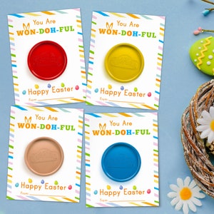 Easter Play-Doh Gift Tag, Easter Gift for Kids, Easter Bunny PlayDoh, Non Candy Easter Tag, Teacher Easter Gift Tag, Playdoh Class Favor