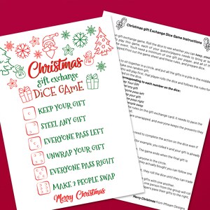 Christmas Printable Games, Christmas Gift Exchange Game, Holiday party games, Christmas Gift Swap Game