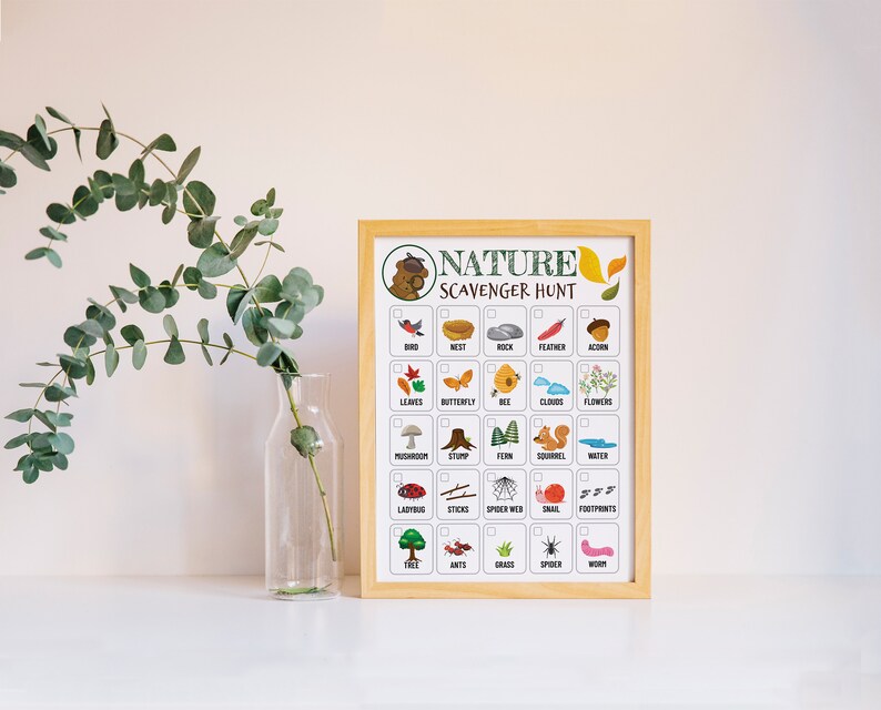 Nature Scavenger Hunt Printable: Kids Outdoor Activity (PDF & JPG) - Etsy