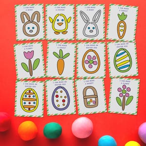 Spielen Knetmatte Ostern, Play Doh Kleinkind Aktivität, Ostern Playdoh druckbar, Ostern Montessori Aktivität, Play-Doh Ostern druckbar