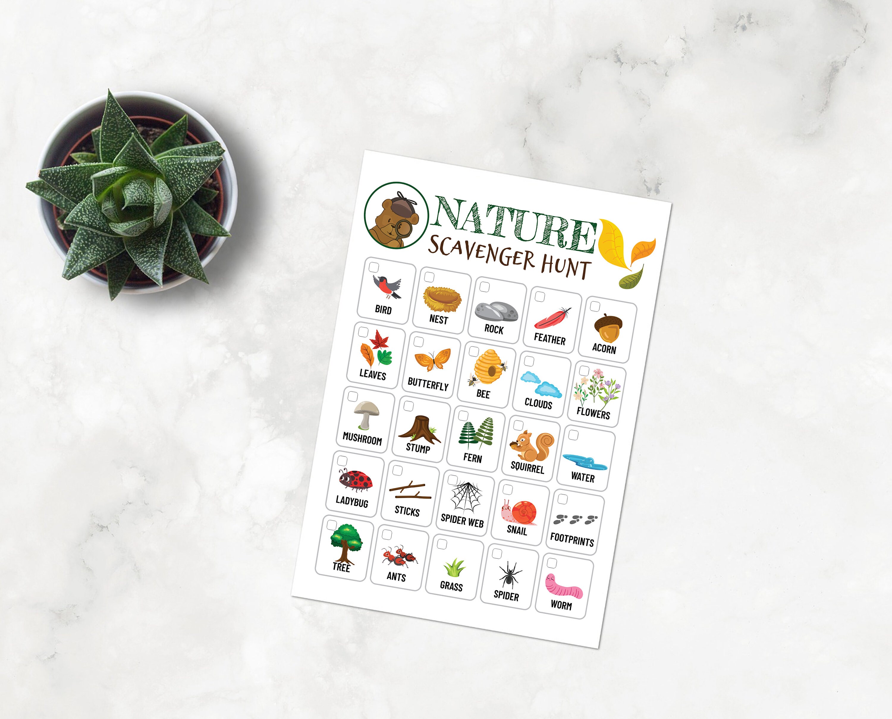 Nature Scavenger Hunt Printable: Kids Outdoor Activity (PDF & JPG) - Etsy