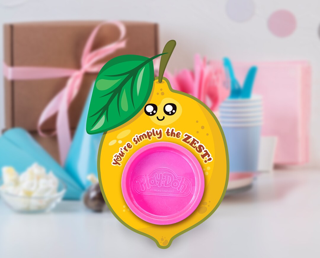 Printable Playdoh Holder, Cute Lemon Playdoh Cards, Noncandy Party