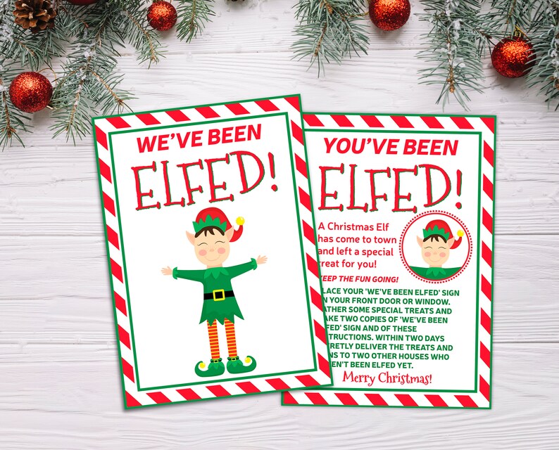 You've Been Elfed Elfed Printables Christmas Printable - Etsy