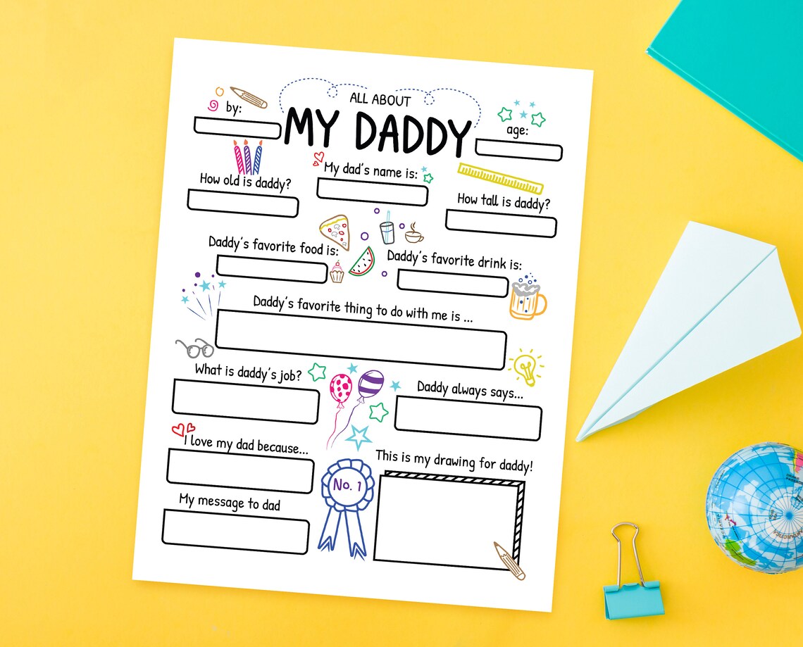 All About Dad Dad Questionnaire Birthday Gift Idea for Dad - Etsy