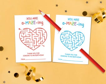 You're Amazing Birthday Favor Tag Printable, Non Candy Birthday Favor, Puzzle Birthday Thank you, Pencil Holder Note